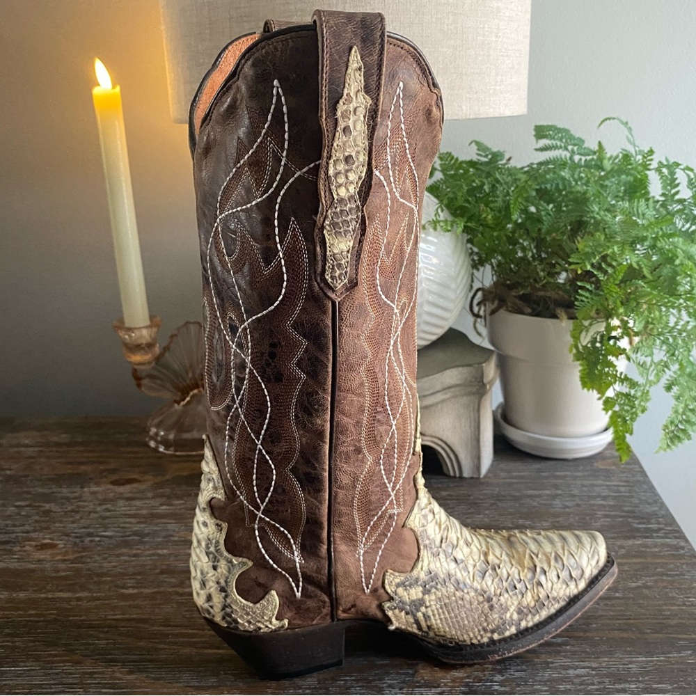 DanPost Python Wicked Genuine Snakeskin Leather Western Cowgirl Cowboy Boots 7 - Picture 10 of 16